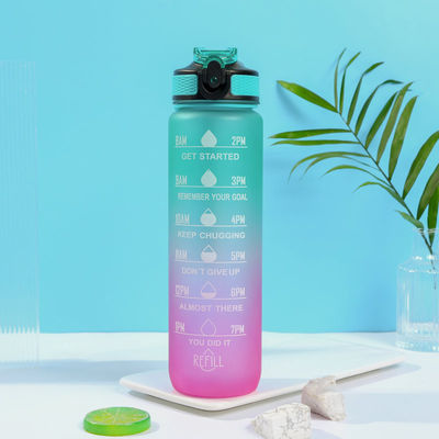 comprar Moderno Color Gradiente Frigorífico Botella de agua de plástico para deportes 750ml Botellas de agua para ciclismo personalizadas Mantente hidratado Ligero Durable online manufacture