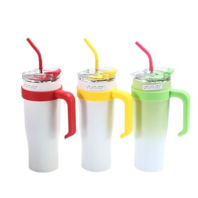 comprar Gran capacidad de calidad alimentaria de doble pared 40 Oz Tumbler aislado con mango y paja Tumbler aislado a vacío personalizado para mantener la bebida caliente fría OEM / ODM online manufacture