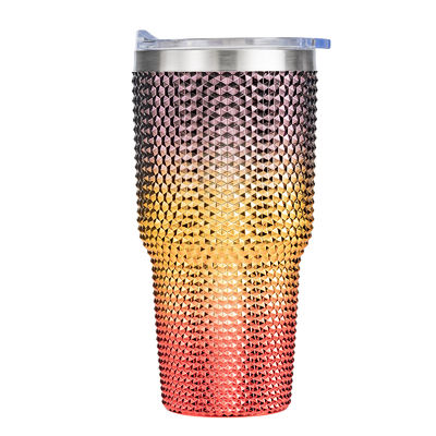 comprar Botella de agua de calidad alimentaria de 750 ml de calidad personalizada con espumosos Iriscente con incrustación de diamante Brillo Custom Studded Tumbler con paja fácil de sostener y limpiar 9.7 * 23.2cm online manufacture