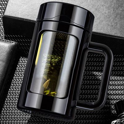comprar Oficina multipropósito regalo de negocios botella de agua de vidrio portátil con mango botella de vidrio con filtro de té diseño y funcionalidad de separación de té única online manufacture