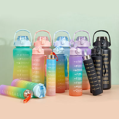 comprar Gradiente de verano motivacional 3 en 1 Botella de agua Conjunto de botella de agua a prueba de fugas 40 oz con mango Bpa gratis caldera deportiva portátil online manufacture