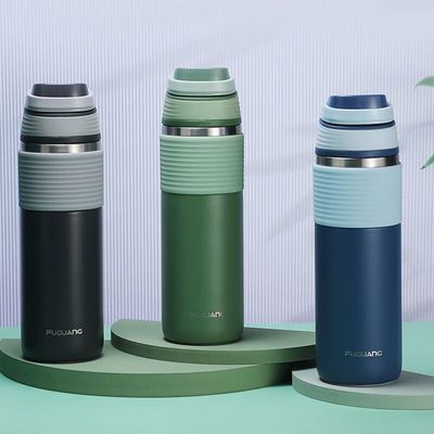 comprar Flasca de vacío de acero inoxidable 316 a prueba de fugas 500 ml con mango botellas de agua de metal personalizadas fácil limpieza con boca ancha online manufacture