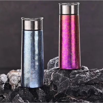 comprar Botella de agua de metal ultraligera portátil botella de agua de titanio explorador botella de martillo acabado 360 ml botella de agua de aventura resistencia a la corrosión superior online manufacture