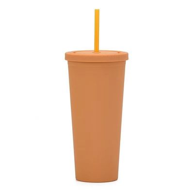 comprar 450ml 650ml 22oz de plástico de viaje tumbler con paja y tapa 6 colores vibrantes reutilizables de plástico de café tumbler ecológico amigable personalizado aceptable online manufacture