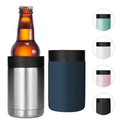 comprar 380ml personalizado de doble pared de acero inoxidable de vacío Flask mantener frío aislado de la cerveza refrigerador soporte se ajusta a todos los 16OZ slim latas fácil de usar online manufacture