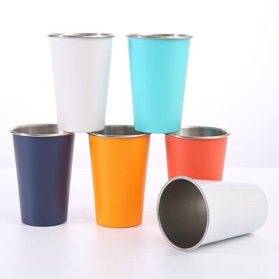 comprar 260/350/400/500/600ML Taza de acero inoxidable para acampar al aire libre con pared única Impresa personalizada Taza de cerveza de acero inoxidable ligera A prueba de caídas personalizada online manufacture