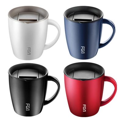 comprar Color personalizado de doble pared termal Tazas de café de acero inoxidable de 380 ml Taza de viaje de café aislada con mango Diseño elegante Buen aislamiento térmico online manufacture