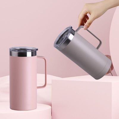 comprar 360/420/750ML De doble pared 304 de acero inoxidable Taza de café aislada de oficina Taza de café aislada de negocios con mango de viaje diseño a prueba de fugas online manufacture