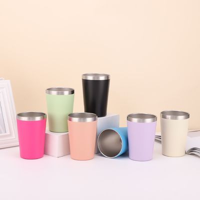 comprar 8oz/12oz personalizado de doble pared de acero inoxidable taza de acero inoxidable vacío aislado tumbler con plástico libre de BPA tapa fácil de limpiar online manufacture
