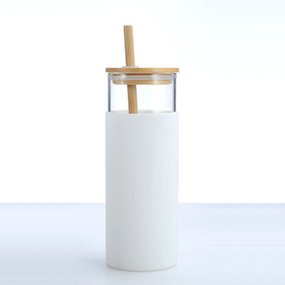 comprar Seguridad Durable 500ml 600ml Bpa botella de agua de vidrio libre con tapa de bambú borosilicato de vidrio tumbler de colores múltiples ideal para la oficina de la escuela en el hogar online manufacture
