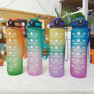 comprar Diseño funcional seguro y duradero Botellas deportivas personalizadas grandes 32 oz Botella de agua con marcador de tiempo y paja para cualquier actividad interior o exterior online manufacture