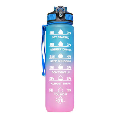 comprar Tritan 32 Oz Botella de agua motivacional BPA libre 550/750/1000ML Deportes Tiempo de pista Botella de agua boca ancha a prueba de fugas Moda como regalo para Navidad online manufacture