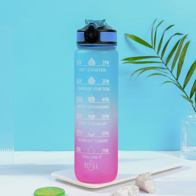 comprar Botella de agua de Tritán a prueba de fugas botella de agua de 32 oz con marcador de tiempo libre de BPA asegúrese de beber suficiente agua para gimnasio acampar deportes al aire libre online manufacture