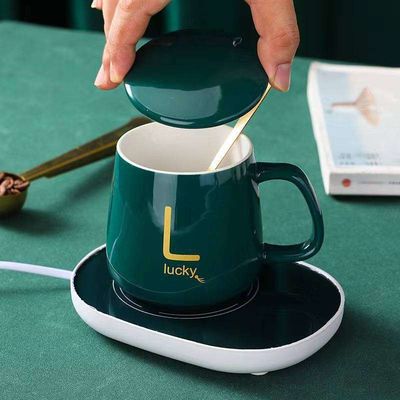comprar Personalización Elegante 420ml Copas de cerámica de café cerámica con tapa y mango y base calefaccionada 420ml Dispositivos de colores personalizables con USB online manufacture