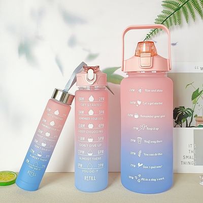 comprar Botella de agua deportiva 3 piezas Con marcador de tiempo motivacional Proof de flip Top Lid Gradient Violeta Para entusiastas del gimnasio escolar Actividades al aire libre en interiores online manufacture