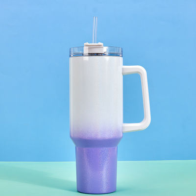 comprar 40 Oz Tumbler con mango mantenga frío 40 horas Tumbler de acero inoxidable con tapa y paja Doble pared aspirador Reutilizable Botella de agua deportiva con mango Viajes Taza de café mantenga caliente online manufacture