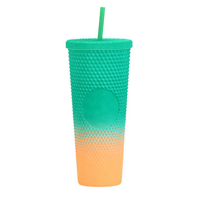 comprar 24 oz con tapa y paja copa de café helada de color rosa brillante con tapa reutilizable online manufacture