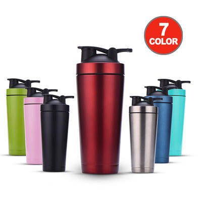 comprar Botella de batidora mejorada para mezclas de proteínas 27 oz con almacenamiento para polvo botella de batidora de acero inoxidable con alambre de batido BPA libre de fugas online manufacture