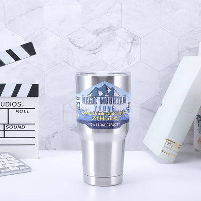 comprar 30oz Termos portátil de acero inoxidable Tumbler Mantener el Bebido Frío Caliente Flascos de vacío Tazas Botella de café Botella de agua con paja online manufacture