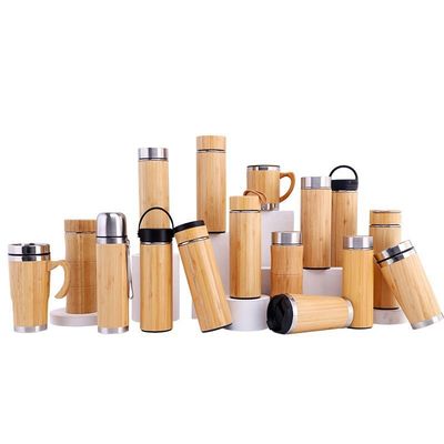 comprar Botella de bambú para té Infusor de té de primera calidad Botella a prueba de fugas BPA-libre Botella de agua aislada de café Tumbler Thermos de té online manufacture