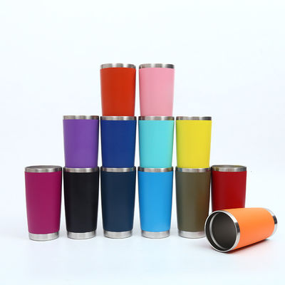 comprar Taza de café para viajes 20 oz Taza aislada con tapa de acero inoxidable Taza para bebidas calientes y frías en polvo recubierta de amarillo online manufacture
