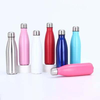 comprar Botellas de agua de acero inoxidable de 17 oz Botellas de agua aisladas al vacío Botellas de agua de doble pared en polvo recubiertas de metal reutilizable Botellas de agua deportivas para mantener las bebidas calientes y frías Cielo azul claro online manufacture