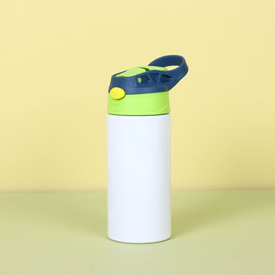 comprar 12 oz Sublimación en blanco Sippy Cup Sublimación Tumblers para niños Acero inoxidable aislado Botella de agua para niños con tapa y mango de paja a prueba de fugas online manufacture