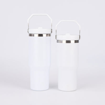 comprar 20 Oz tumbler con mango, tumbler aislado con tapa y voltear paja a prueba de fugas doble pared de acero inoxidable de vacío de viaje taza de café de agua aislada botella térmica online manufacture