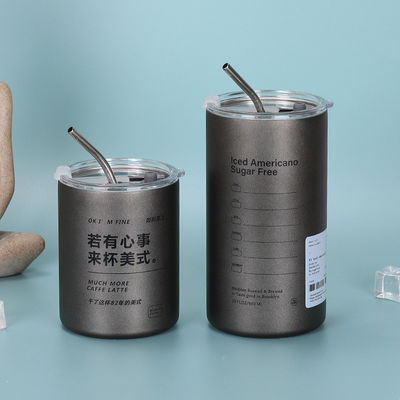 comprar Impresión personalizada Taza térmica de acero inoxidable Portátil de exterior de paja 304 de acero inoxidable de vacío Taza térmica de doble capa online manufacture