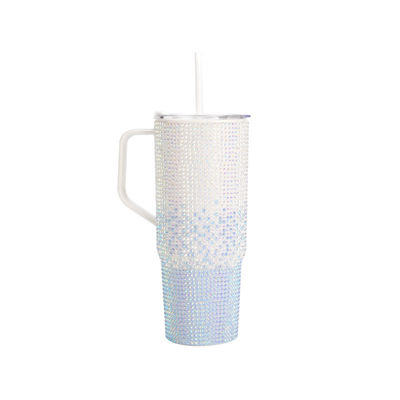 comprar Transfronterizos 1200 ml de una sola pared tumbler con diamantes brillantes mango y paja online manufacture