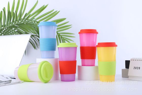 comprar Dos capas de plástico 16 oz de café de gran capacidad Unisex taza Macaron color bebida directamente taza online manufacture
