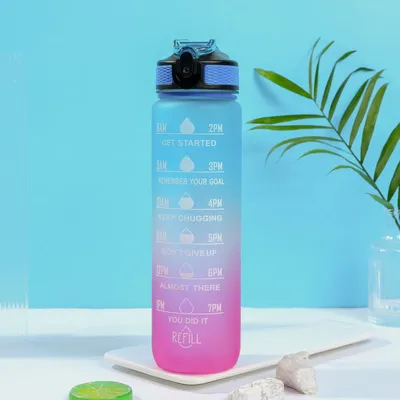 comprar Botella de agua de Tritán a prueba de fugas botella de agua de 32 oz con marcador de tiempo libre de BPA asegúrese de beber suficiente agua para gimnasio acampar deportes al aire libre online manufacture