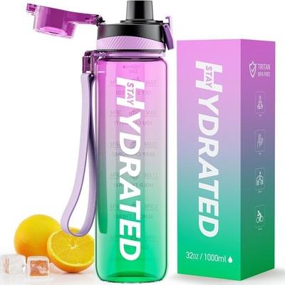 comprar Tritán 32 Oz Botella de agua motivacional BPA libre 5507501000ML Deportes Tiempo de pista Botella de agua boca ancha a prueba de fugas Moda como regalo para Navidad online manufacture
