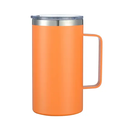 comprar Taza de café de 12 oz con mango de doble pared de acero inoxidable aislada tumbler de bola baja que mantiene caliente y frío Fabricación en línea