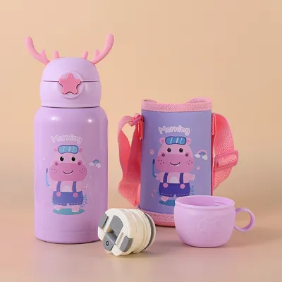comprar Delicias de todos los días Botella de agua aislada de acero inoxidable con taza, paja y bolsa 500 ml online manufacture