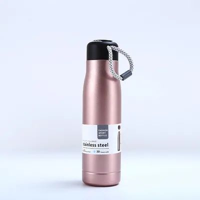 comprar Botella de agua de acero inoxidable ecológica con tapa de correa Vacuo de tres capas aislado y reutilizable para beber directamente Fabricación en línea