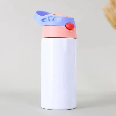 comprar Bebidas para niños de sublimación con tapa y paja 12 oz Bebidas para niños de sublimación Botellas de agua de acero inoxidable Tazas de sublimación para bricolaje Fabricación en línea