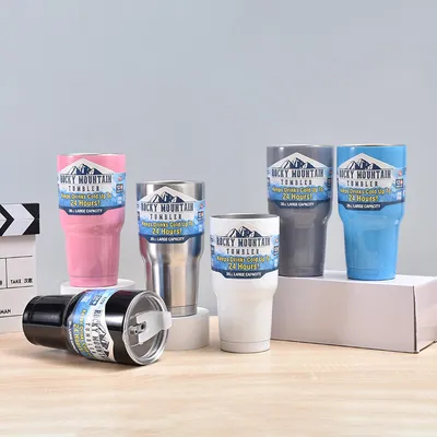 comprar 30 Oz Tumbler con tapas y paja doble pared aislada de acero inoxidable a prueba de fugas térmico de café Tumbler Taza de viaje para bebidas frías y calientes Taza de viaje Plata Fabricación en línea