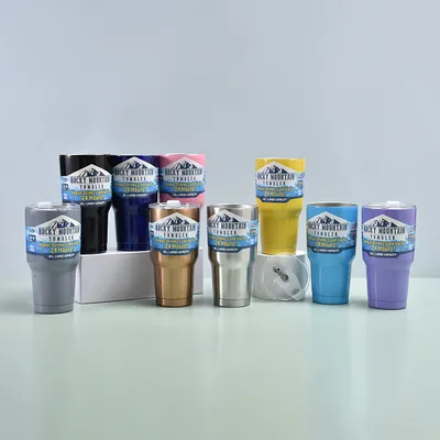 comprar Magic Mountain Tumbler con tapa y paja, 30 oz de acero inoxidable Tumblers a granel, doble pared de vacío aislado taza de café para bebidas frías y calientes, viajes térmicos Tumblers taza Fabricación en línea