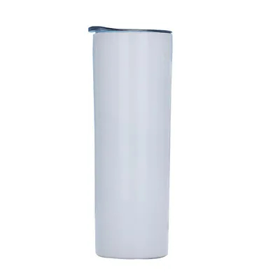comprar Sublimación en blanco 20 Oz Tumbler delgado recto con paja de acero inoxidable doble de pared aislada Tumbler Fabricación en línea