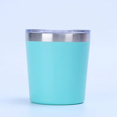 comprar 12 oz simple moderno reutilizable doble pared de acero inoxidable aislado al vacío de viaje de café con taza de leche tumbler con tapa Fabricación en línea