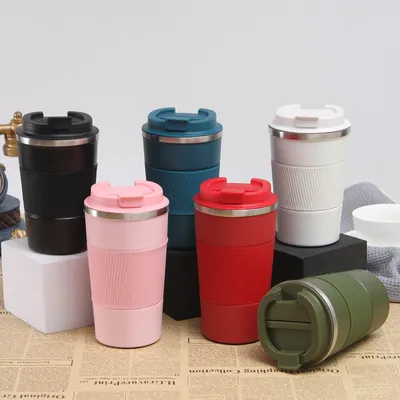 comprar Acero inoxidable 12 oz de vacío aislado Taza de café de viaje a prueba de derrames Tazas de tumbler de doble pared para mantener caliente / hielo Fabricación en línea