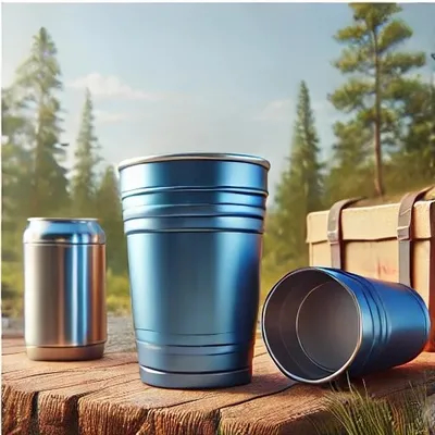 comprar Lavadora de platos segura 16 oz de aluminio azul metálico copa de campamento ligera durable de aluminio aislada copa de aluminio reutilizable para uso al aire libre ligera online manufacture