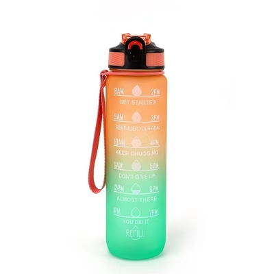 comprar Gran capacidad Elegante Reutilizable Eco Amigable Botella de agua de 1 litro Gimnasio Botella de agua de plástico con prueba de fugas y un clic abrir logotipo personalizado Fabricación en línea