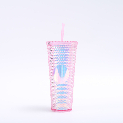 comprar Tumbler de plástico de doble pared con tapa de paja para personalización de bricolaje Café helado Agua libre de BPA online manufacture
