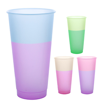 comprar 500 ml Taza de plástico de gran capacidad Diseño sencillo Taza de acero inoxidable que cambia de color tapa online manufacture