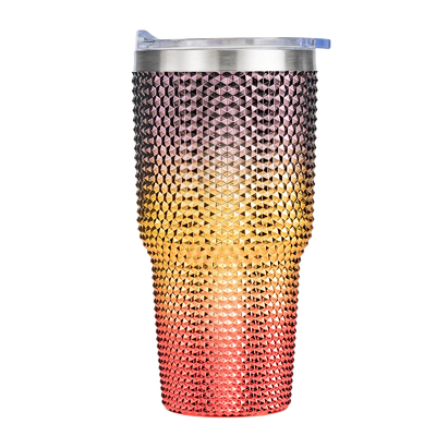 comprar Botella de agua de calidad alimentaria de 750 ml de calidad personalizada con espumosos Iriscente con incrustación de diamante Brillo Custom Studded Tumbler con paja fácil de sostener y limpiar 9.7 * 23.2cm online manufacture