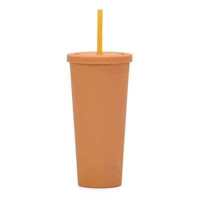 comprar 450ml 650ml 22oz de plástico de viaje tumbler con paja y tapa 6 colores vibrantes reutilizables de plástico de café tumbler ecológico amigable personalizado aceptable online manufacture