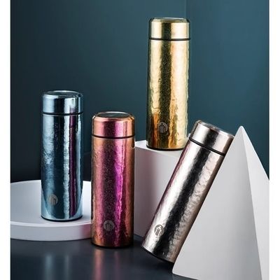 comprar Preparado para viajar Premium Titanio Hydro Flask Ligero A prueba de fugas 500ml Capacidad Titanio Botella de agua aislada Ideal para acampar senderismo Diseño luminoso Fabricación en línea