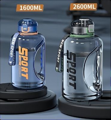 comprar 1600/2600ML Tritán Gran jarra de agua deportiva sin fugas BPA Botella de agua deportiva a prueba de fugas Diseñado ergonómicamente Mango de mano de boca ancha para una fácil limpieza Fabricación en línea